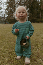 Load image into Gallery viewer, Sammy Romper in Thin Green Stripe