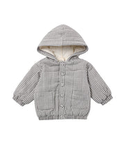 Load image into Gallery viewer, Hooded Woven Jacket | Midnight Gingham