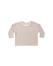 Load image into Gallery viewer, Long Sleeve Tee | Cocoa Micro Stripe