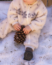 Load image into Gallery viewer, Shearling Baby Jumpsuit | Natural Fair Isle
