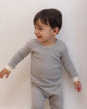 Load image into Gallery viewer, Waffle Top + Pant Set | Midnight Microstripe