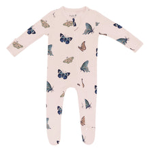 Load image into Gallery viewer, Zipper Footie | Blush Butterfly
