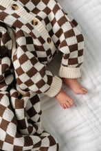 Load image into Gallery viewer, Newborn Knit Long Sleeve Onesie | Cocoa Checkered