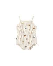 Load image into Gallery viewer, Waffle Cinch Romper | Confetti Hearts