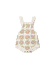 Load image into Gallery viewer, Crochet Romper | Citron Daisy Check