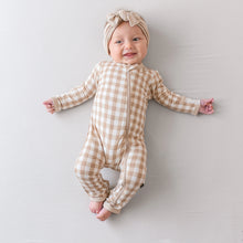 Load image into Gallery viewer, Zipper Romper | Gingham Bisque
