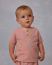 Load image into Gallery viewer, Woven Henley Tee | Poppy Gingham