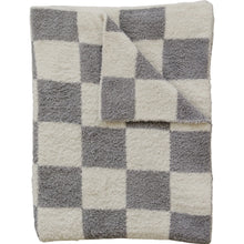 Load image into Gallery viewer, Plush Blanket | Grey Checkered