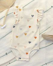 Load image into Gallery viewer, Scoop Back One-Piece Swimsuit | Confetti Hearts