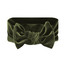 Load image into Gallery viewer, Velvet Bow Headband | Olive