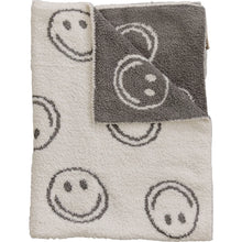 Load image into Gallery viewer, Plush Blanket | Charcoal Smiley