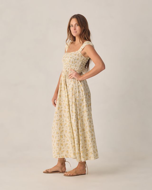 Women's Ivy Dress | Lemon Ditsy Flower – Janes Women's Ivy Dress | Lemon Ditsy Flower – Janes