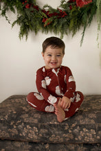 Load image into Gallery viewer, Bamboo Zip Pajama | Vintage Santa