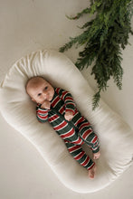 Load image into Gallery viewer, Bamboo Zip Pajama | Holiday Stripe