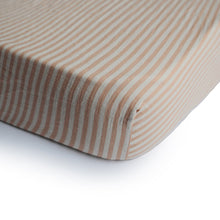 Load image into Gallery viewer, Extra Soft Muslin Crib Sheet | Natural Stripe