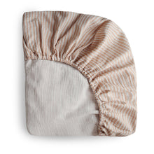 Load image into Gallery viewer, Extra Soft Muslin Crib Sheet | Natural Stripe
