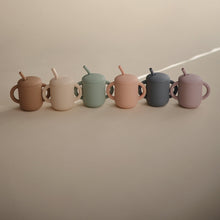 Load image into Gallery viewer, Silicone Training Cup + Straw | Blush