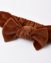 Load image into Gallery viewer, Velour Bow Headband | Redwood
