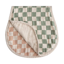 Load image into Gallery viewer, Muslin Burp Cloth | Olive Check/Natural Check
