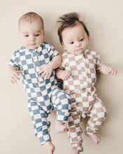 Load image into Gallery viewer, Bamboo Checkered Jumpsuit | Latte
