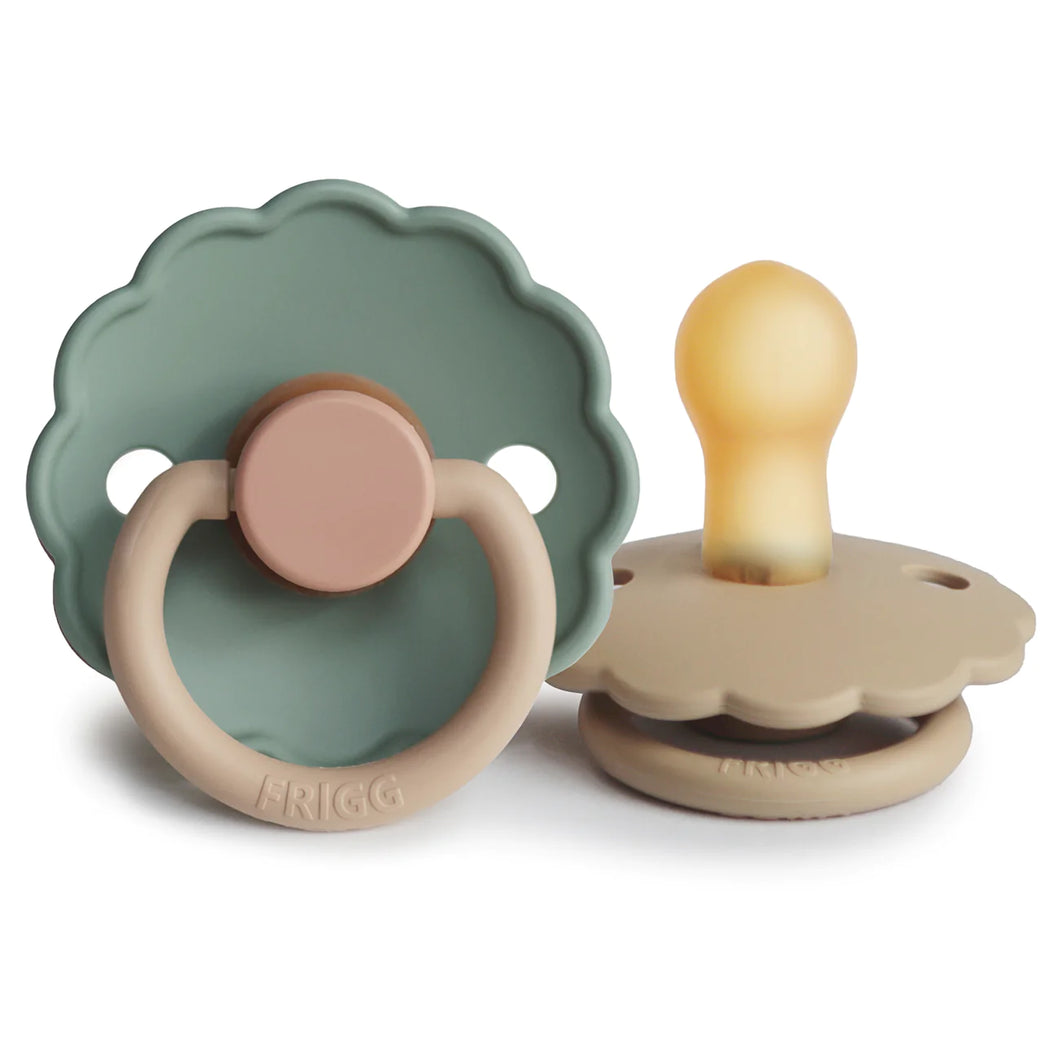 FRIGG Daisy Natural Rubber Pacifier (2 Pack) | Willow/Croissanth