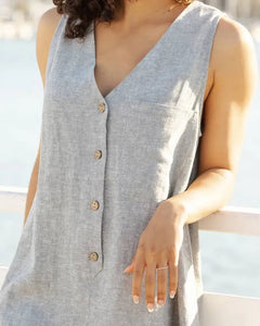 Women's Amari Romper | Heathered Indigo