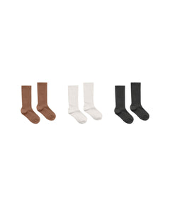 Ribbed Sock Set | Cedar, Ivory Black