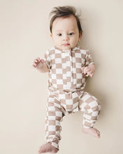 Load image into Gallery viewer, Bamboo Checkered Jumpsuit | Latte
