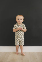 Load image into Gallery viewer, Bamboo Two Piece Cozy Short Set | Light Green Checkered
