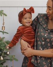 Load image into Gallery viewer, Velour Bow Headband | Redwood
