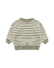 Load image into Gallery viewer, Velour Relaxed Sweatshirt | Spruce Stripe
