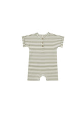 Load image into Gallery viewer, Short Sleeve One-Piece | Sage Stripe
