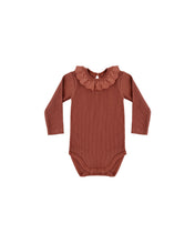 Load image into Gallery viewer, Ruffle Collar Bodysuit | Redwood
