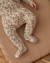 Load image into Gallery viewer, Bamboo Zip Footie | Holiday Floral
