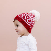 Load image into Gallery viewer, Kids &amp; Baby Hat | Red Snowflake
