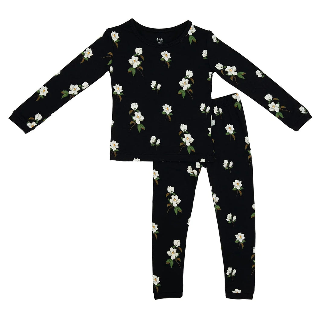 Toddler Pajama Set | Small Magnolia on Midnight