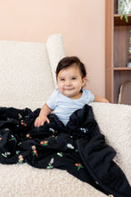 Load image into Gallery viewer, Baby Blanket | Midnight Wildflower
