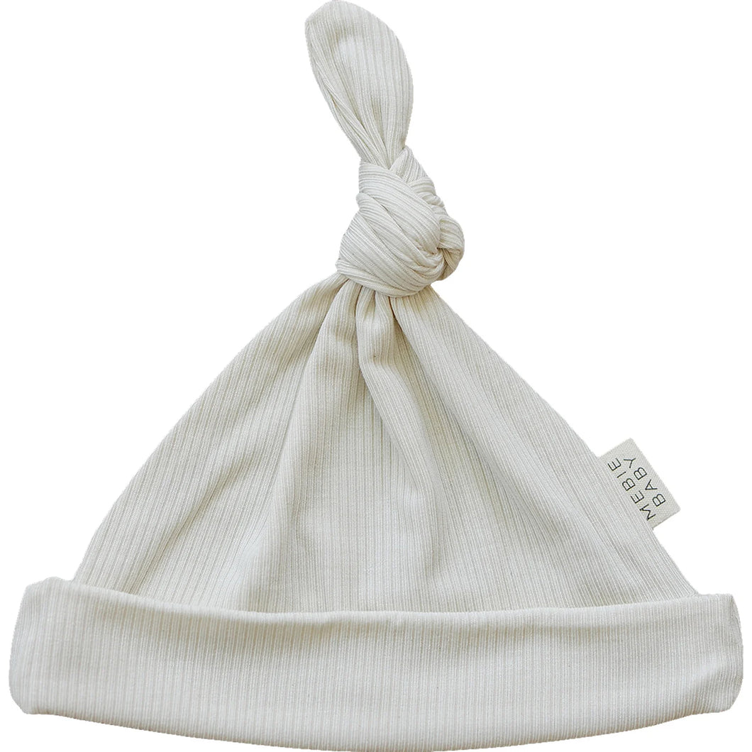 Bamboo Newborn Hat | Cream Ribbed