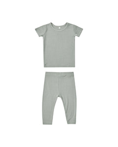 Bamboo Pajama Short Sleeve Set | Grid