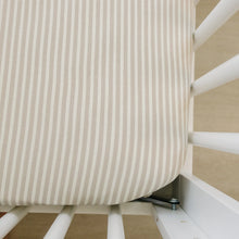 Load image into Gallery viewer, Stretch Crib Sheet | Taupe Stripe
