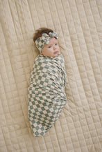 Load image into Gallery viewer, Stretch Swaddle | Light Green Checkered
