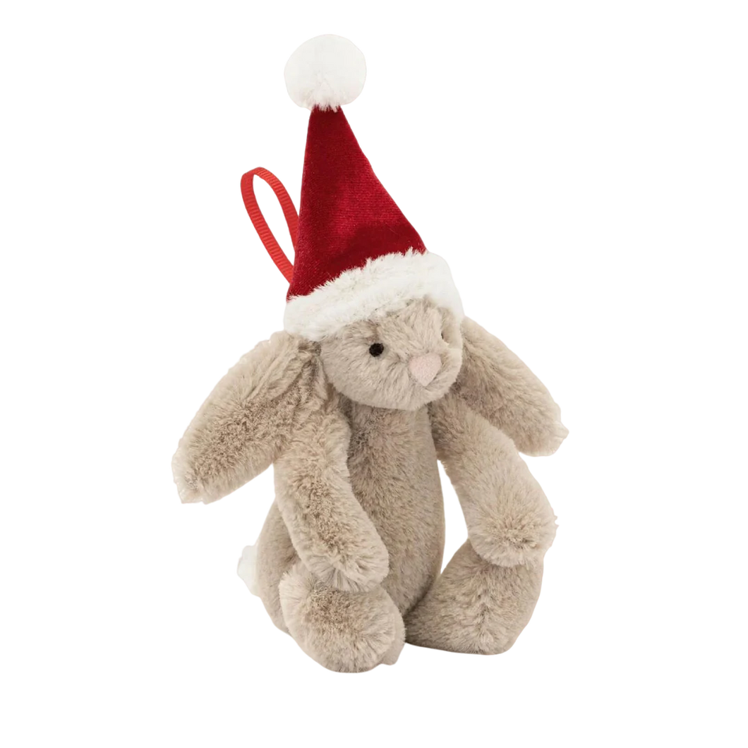 Bashful Christmas Bunny Ornament