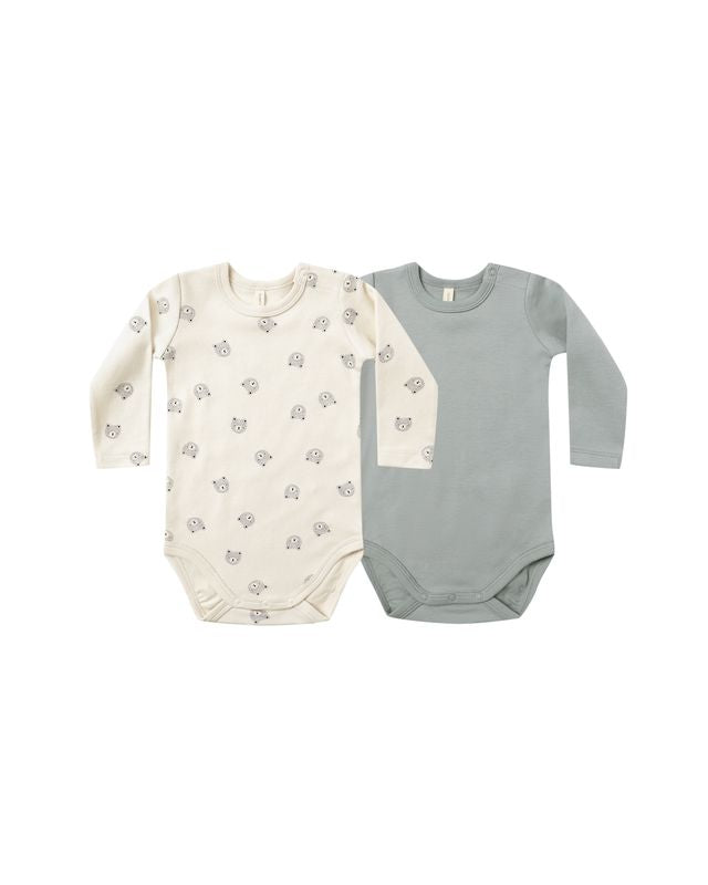 Jersey Bodysuit, 2 Pack | Bears + Steel Blue