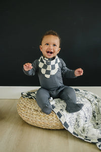 Bib | Charcoal Checkered