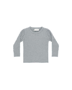 Long Sleeve Knit Top | Dusty Blue