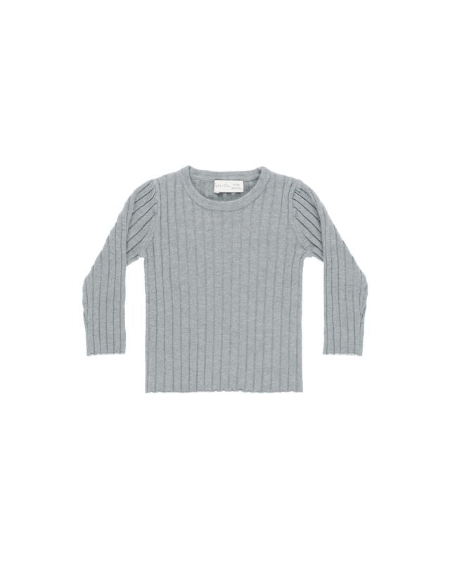 Long Sleeve Knit Top | Dusty Blue