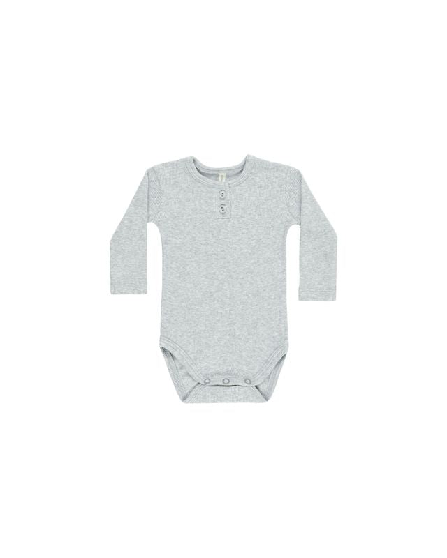 Ribbed Long Sleeve Onesie | Dusty Blue