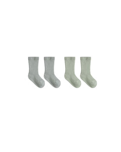 Socks Set | Fern + Steel Blue