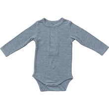 Load image into Gallery viewer, Bamboo Snap Long Sleeve Ribbed Bodysuit | Heather Grey
