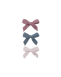 Bow w. Clip, Set of 3 | Mulberry, Ocean, Lilac